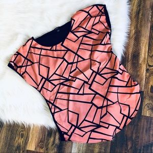 Espresso Women's Top Pink Black Blouse Size L AE